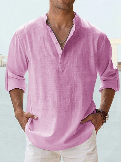 Comfortable men's refined casual shirt, ideal for everyday or smart-casual. Soft, versatile long sleeve.