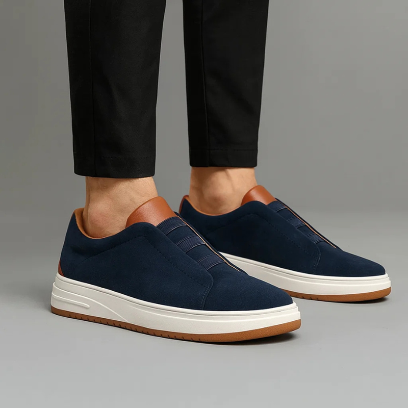 Lace-up men's lifestyle sneakers; refined classic style for comfortable, modern casual everyday footwear.