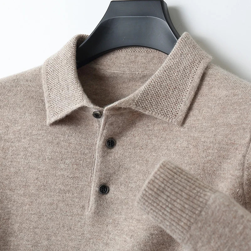 Refined men's long sleeve cardigan. Comfortable & versatile, a classic for everyday wear & fashion.