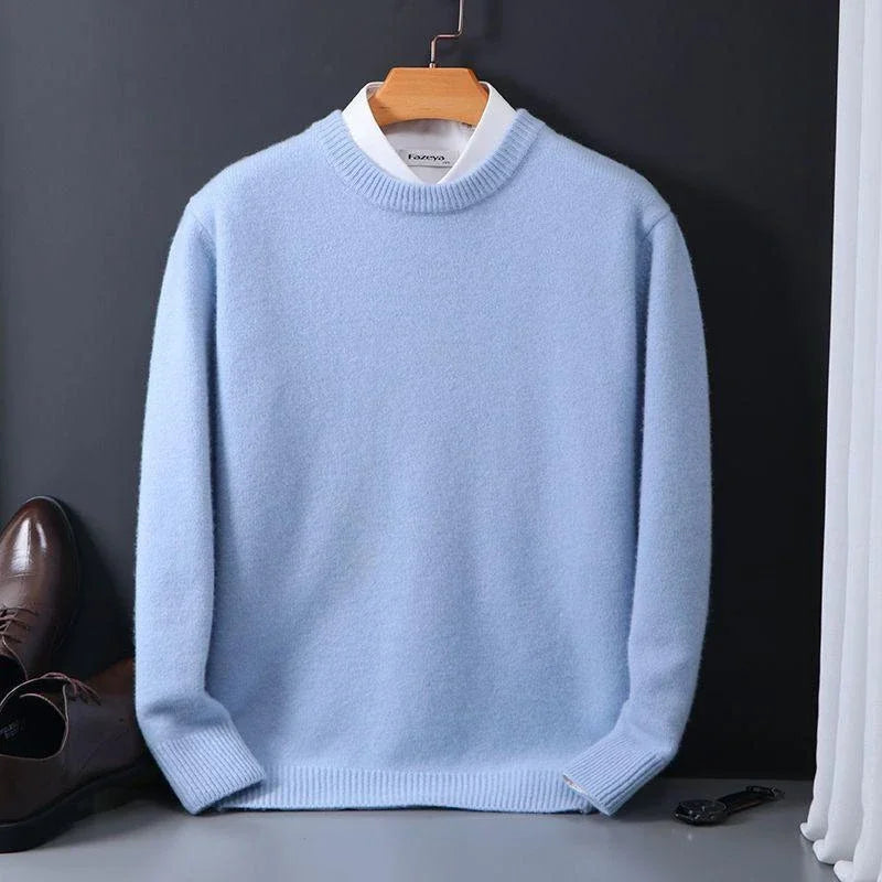 Stylish men's crewneck sweater, a warm & cozy pullover for winter fashion. Comfortable and elegant for any occasion.