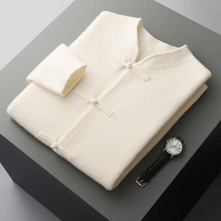 Men's comfortable long sleeve knit sweater cardigan. Refined fit, versatile for everyday and smart casual layering.