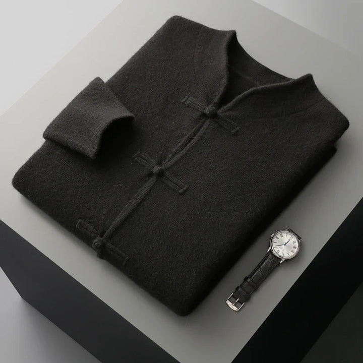 Smart casual men's long sleeve knit cardigan. Classic style with a refined fit, comfortable for everyday wear.