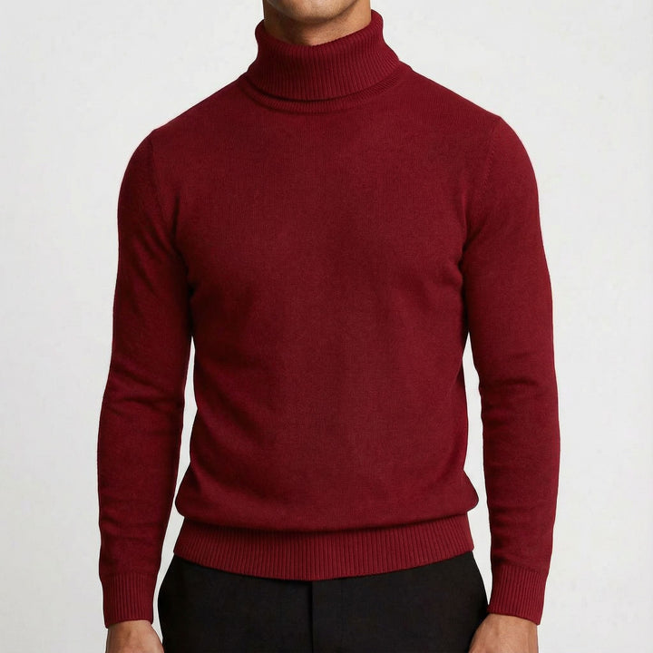 Soft, luxurious men's winter turtleneck, providing warmth and comfort with timeless style.