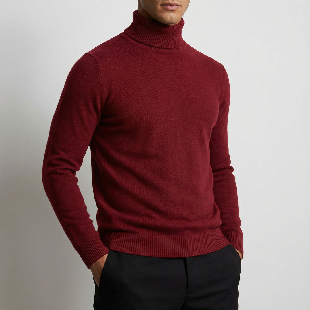 Men's classic winter top, a warm, slim-fit turtleneck designed for elegant cold-weather style.