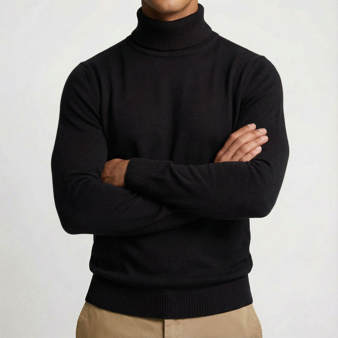 Slim fit men's winter turtleneck, offering warmth and sophisticated style for any occasion.