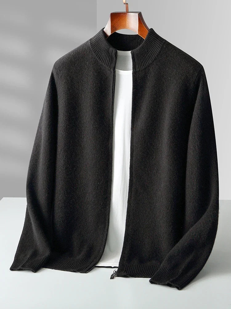 Versatile men's zip-front layering cardigan, great for men's fashion and everyday comfort.