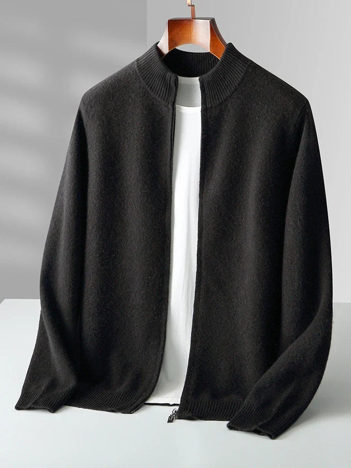 Versatile men's zip-front layering cardigan, great for men's fashion and everyday comfort.