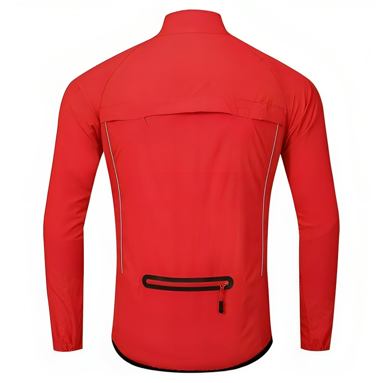 Windproof men's activewear jacket for cycling, ensuring comfort and protection during rides.
