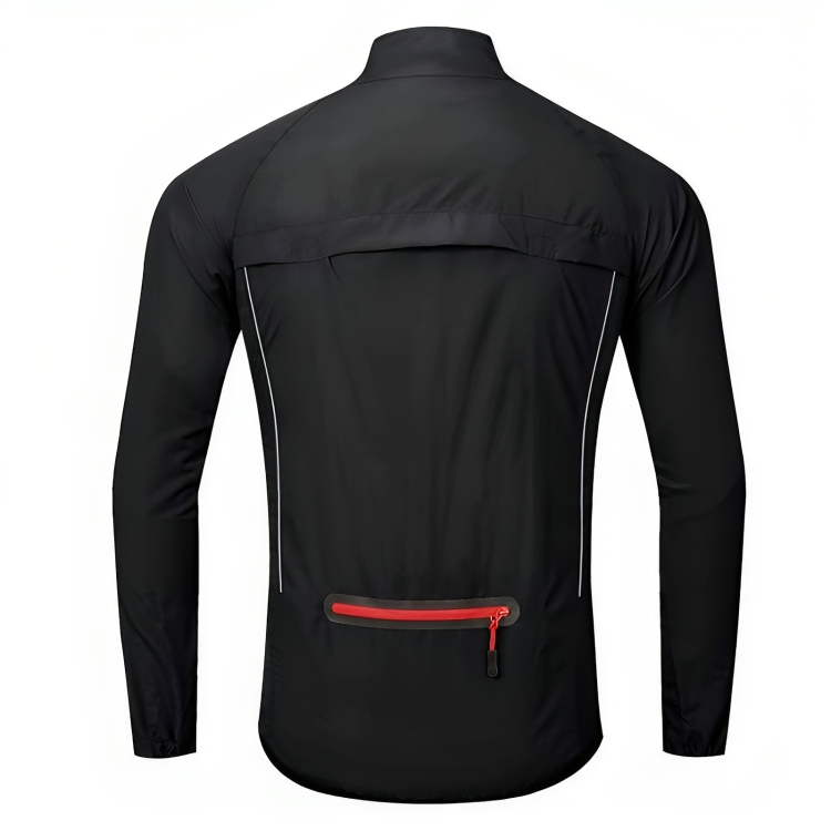 Breathable men's reflective jacket, ideal for comfortable long-distance bike commutes & sports.