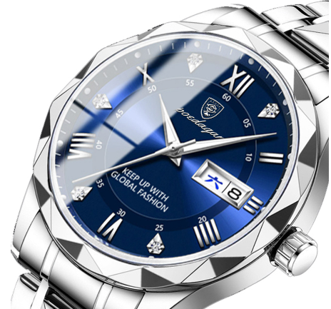 Men's Regalia luxury automatic watch with diamond dial, titanium steel case, and elegant leather strap.