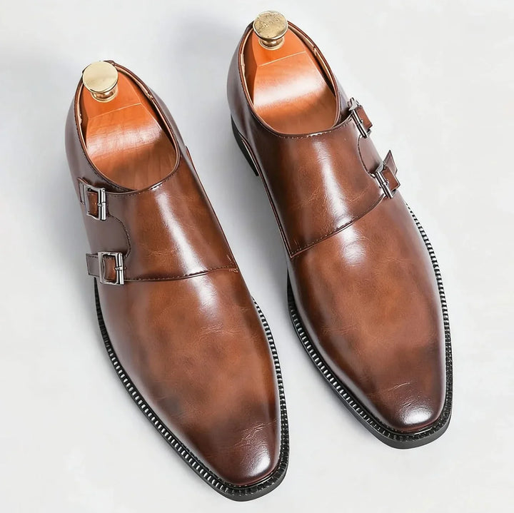 Side view of men's Regent Monk Loafers, comfortable and sleek formal footwear for modern men's fashion.