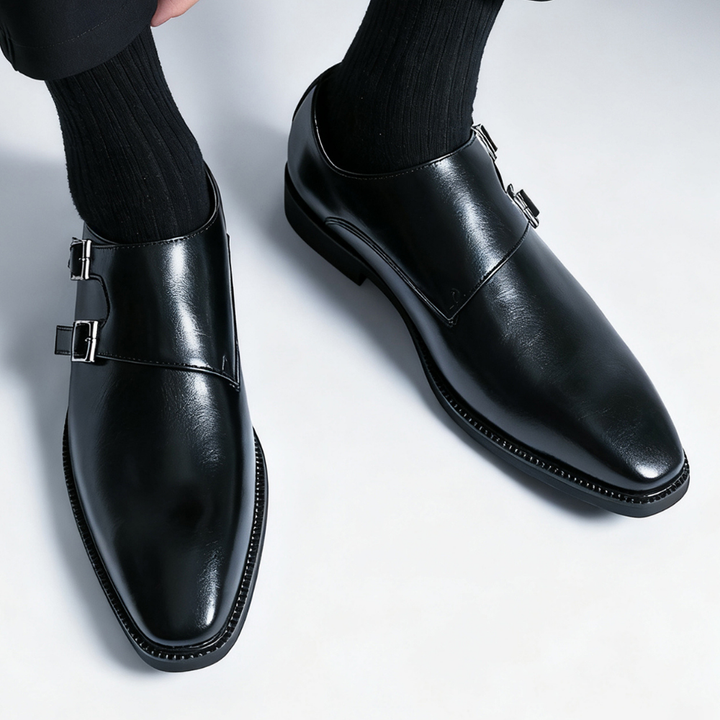 Men's Regent Monk Loafers, showcasing sleek design & comfortable appeal. Perfect dress shoes for formal & business casual.