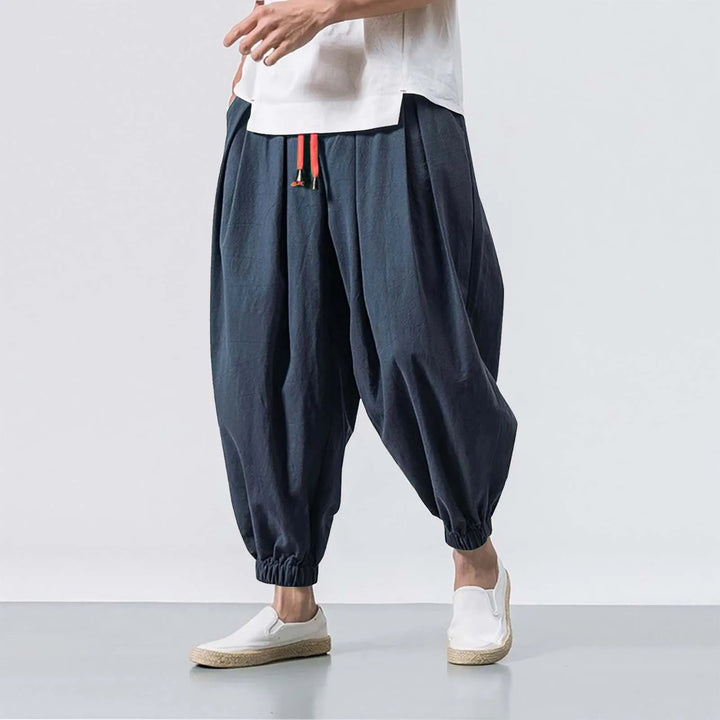 Soft & comfortable men's relaxed fit joggers, ideal as yoga pants or everyday casual wear. Baggy harem style.