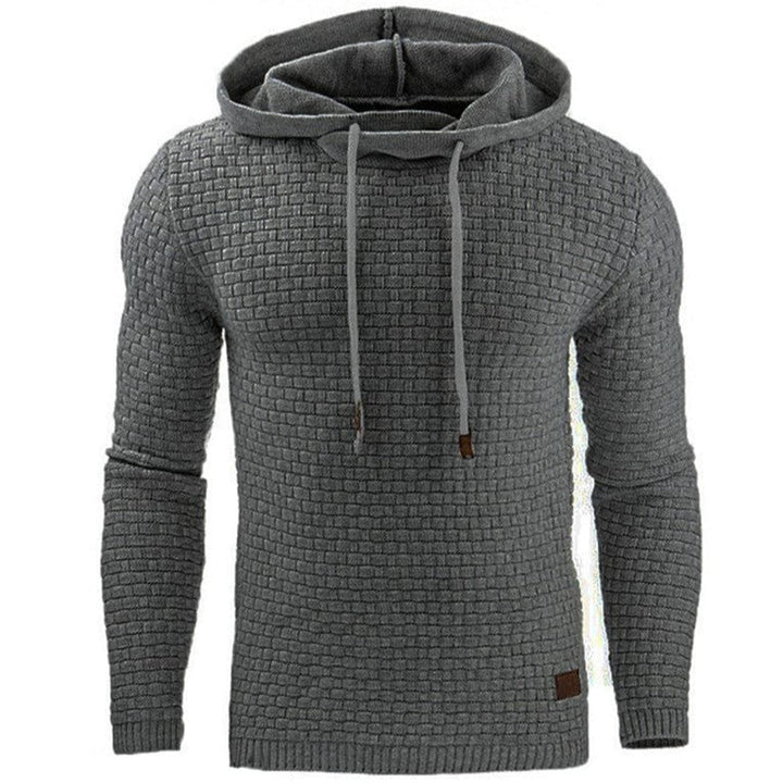 Comfortable men's gray pullover sweater, relaxed fit for everyday casual wear. Versatile layering piece.