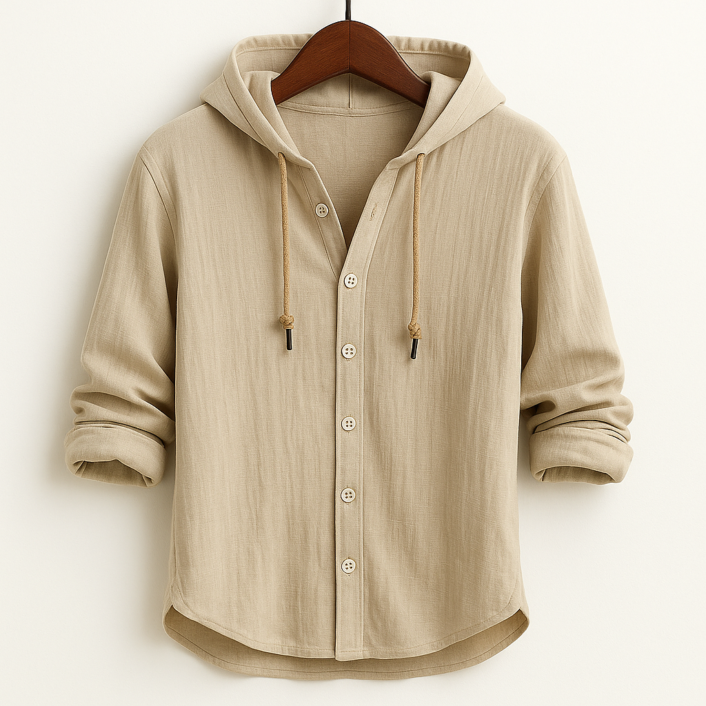 Stylish men's relaxed fit long sleeve hoodie in a versatile design, perfect for everyday wear.