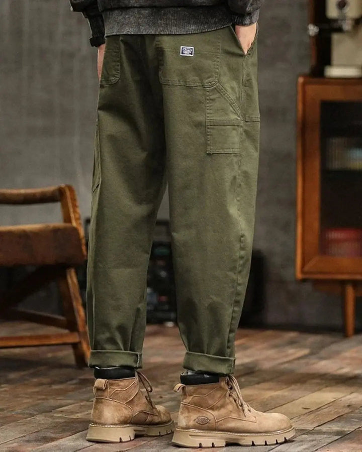 Comfortable men's relaxed fit cargo pants, perfect for everyday casual style & freedom of movement.
