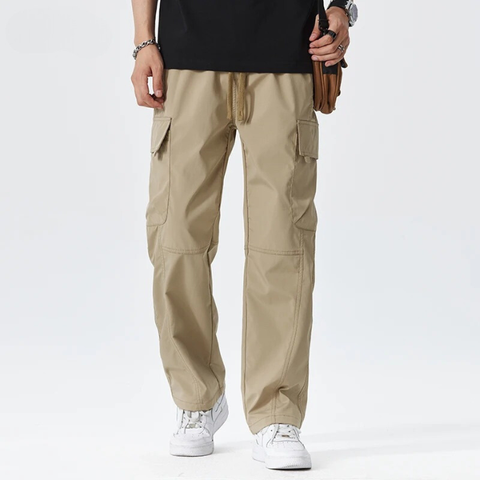 Comfortable men's relaxed fit cargo pants, ideal for utility, casual wear, or activewear with multi-pockets.