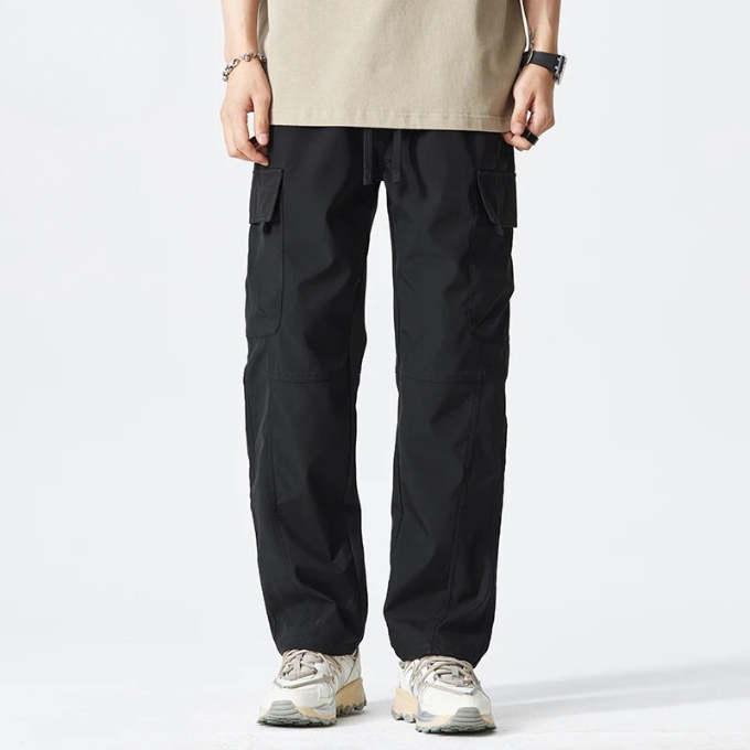 Durable men's relaxed fit cargo pants, utility design for casual wear, everyday comfort & men's apparel.