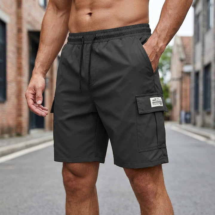 Men's relaxed fit cargo shorts Edward, elastic waist, lightweight, breathable, comfort, summer fashion