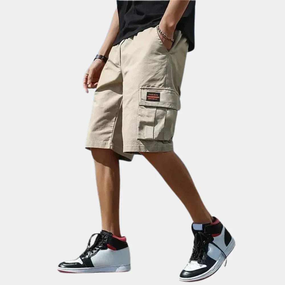 Comfortable men's cargo shorts with a relaxed fit for summer adventures, outdoor activities, or travel.
