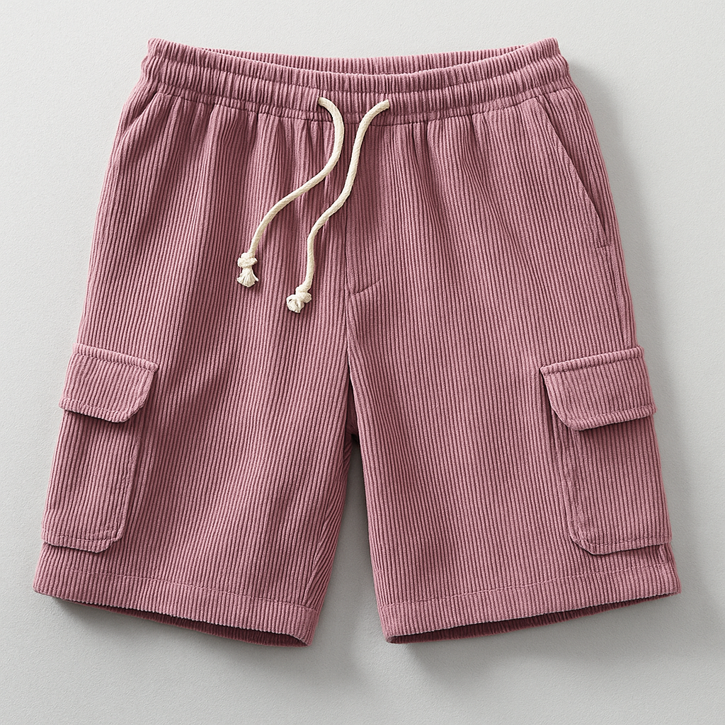 Men's relaxed fit cargo shorts with drawstring elastic waist, perfect for casual summer utility wear.