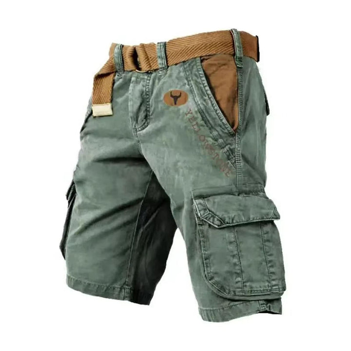 Stylish summer men's relaxed fit cargo shorts, perfect for travel with practical multi-pockets.