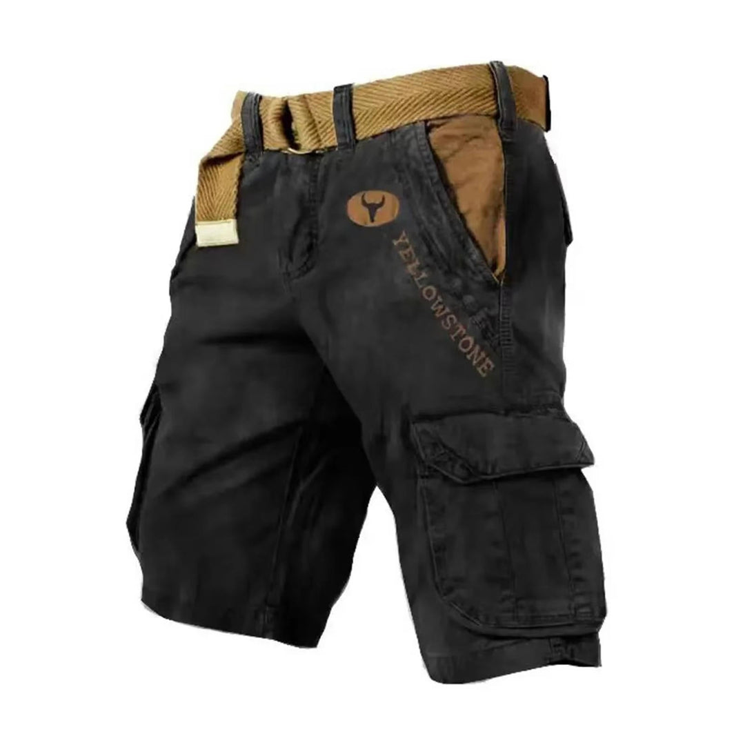 Utility men's cargo shorts, relaxed fit, designed for comfort and convenience with many pockets.
