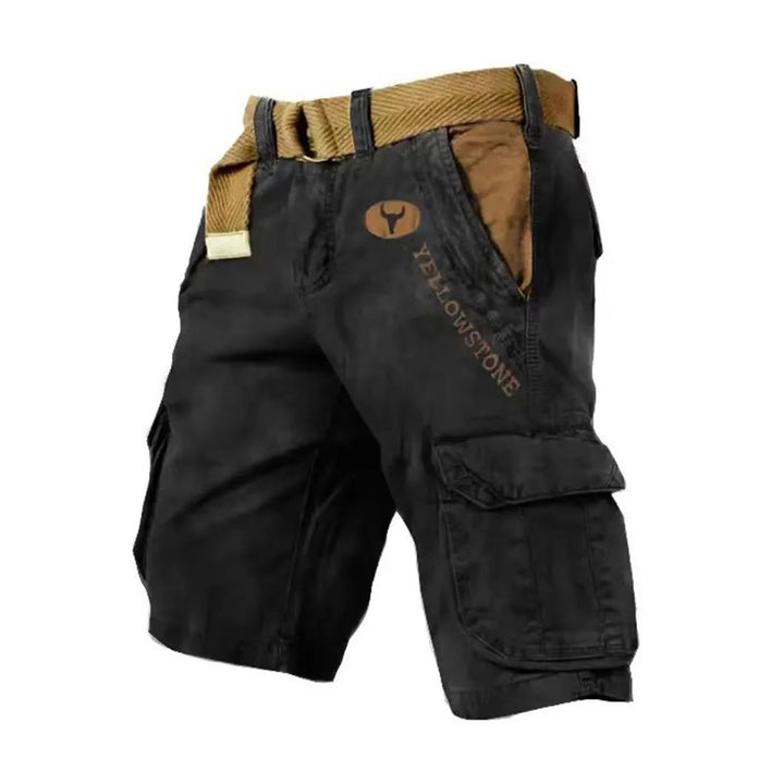 Utility men's cargo shorts, relaxed fit, designed for comfort and convenience with many pockets.