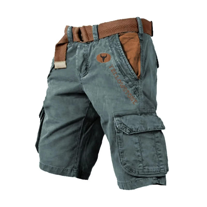 Versatile men's relaxed fit cargo shorts, multi-pocket design, perfect for summer adventures.