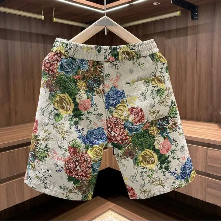 Relaxed fit men's casual patterned shorts, lightweight and comfortable for all summer activities.
