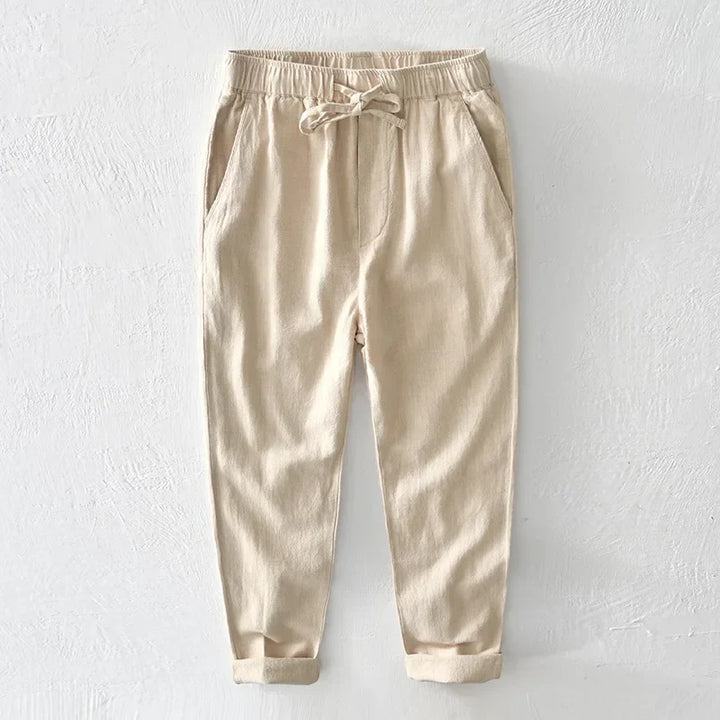 Men's comfortable relaxed fit pants, perfect for versatile casual everyday wear in warm spring and summer months.
