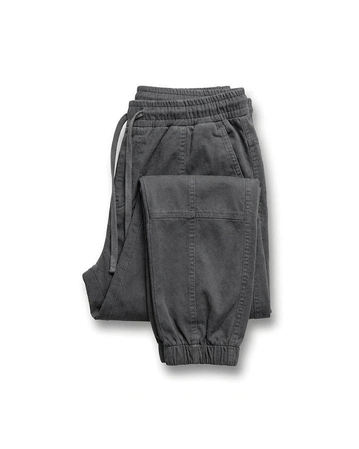 Men's relaxed fit comfort joggers in cotton blend with adjustable drawstring waist for ultimate casual style.