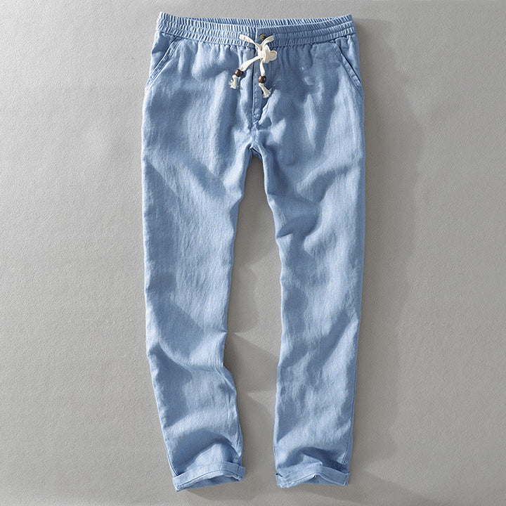 Man wearing relaxed fit comfort pants, highlighting the loose fit and comfortable style for summer.