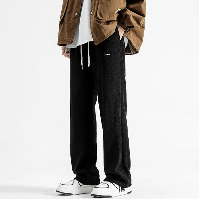 Comfortable men's relaxed corduroy pants for all-season casual outfits.