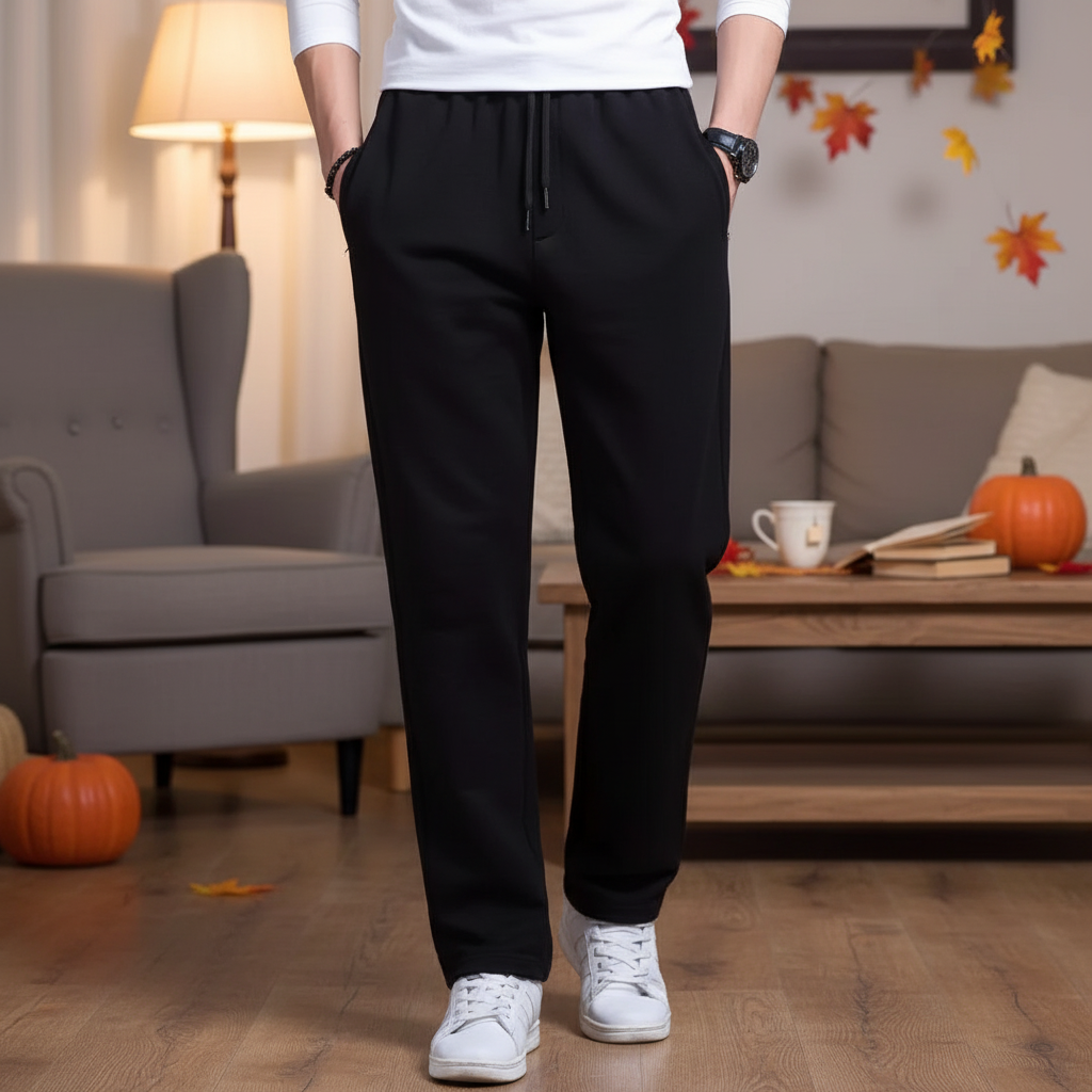 Men's relaxed fit cotton blend joggers in grey, perfect for loungewear or casual style