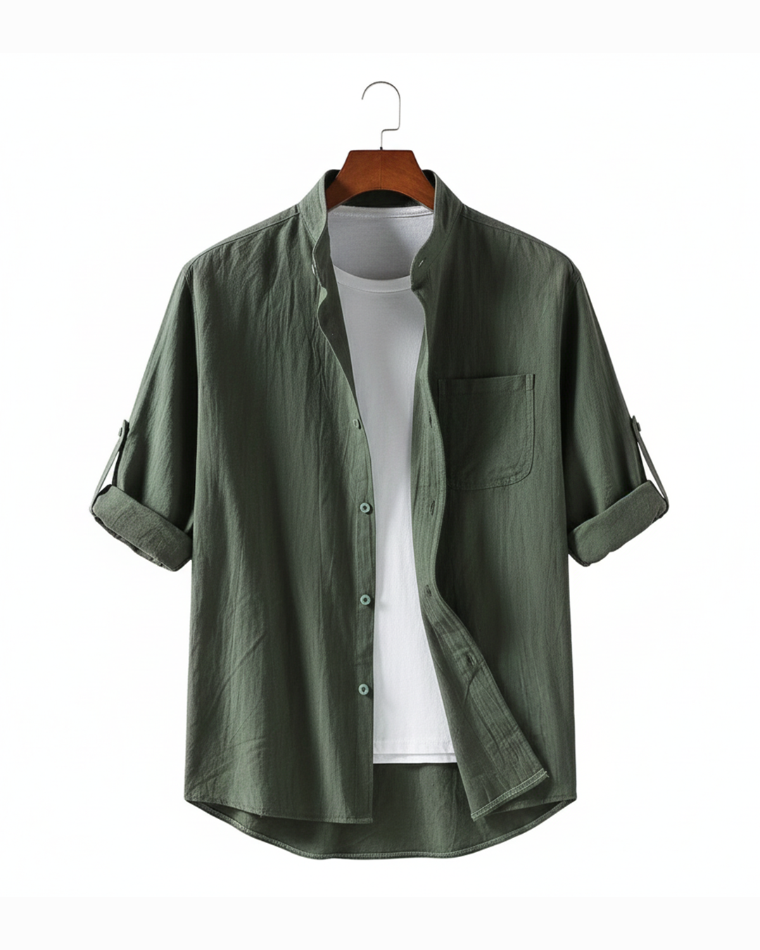 Men's relaxed fit cotton button-up long sleeve shirt, perfect for casual everyday wear.