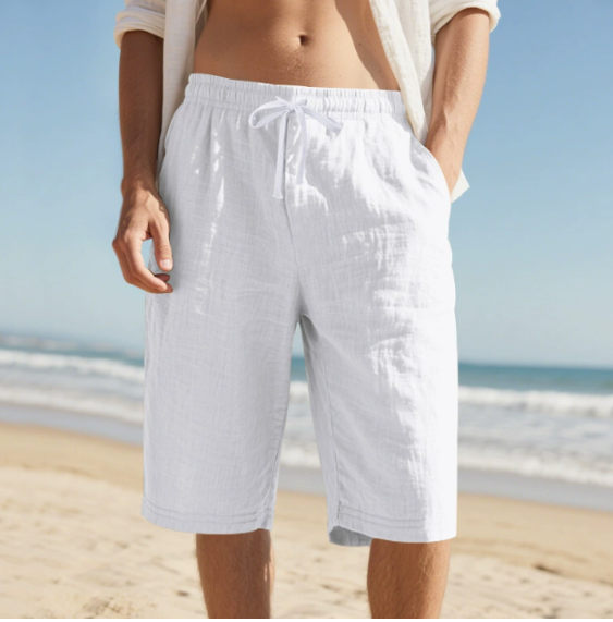 Men's relaxed fit drawstring chino shorts, perfect for casual summer comfort & everyday wear.