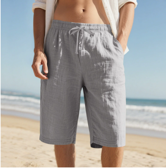Casual men's relaxed fit chino shorts with drawstring waist, great for summer fashion & comfort.