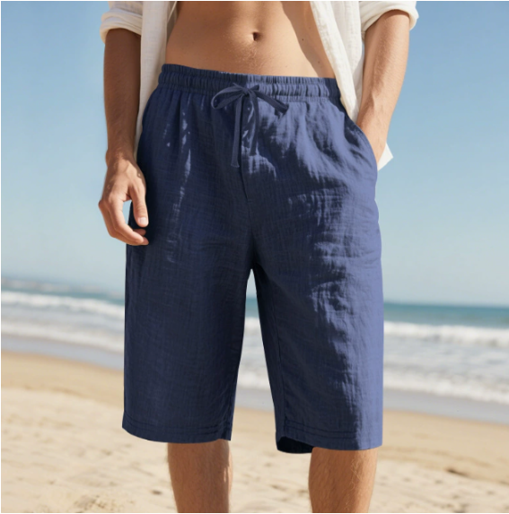 Comfortable men's relaxed fit drawstring chino shorts. Ideal for summer, casual wear & everyday style.