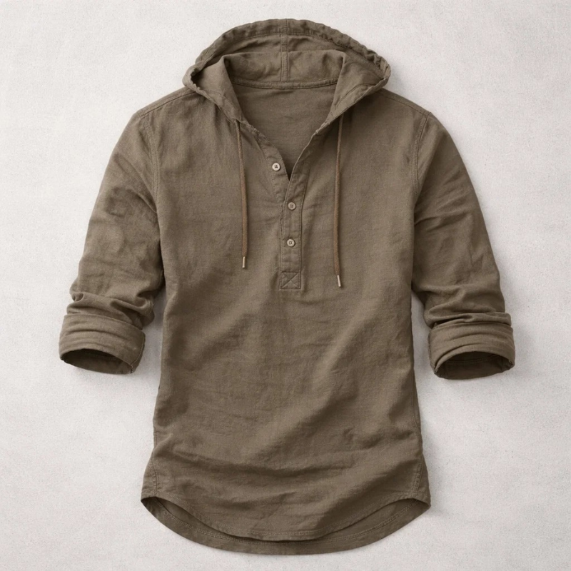 Versatile men's casual hoodie shirt with a relaxed fit. Ideal for summer, beach wear & streetwear comfort.