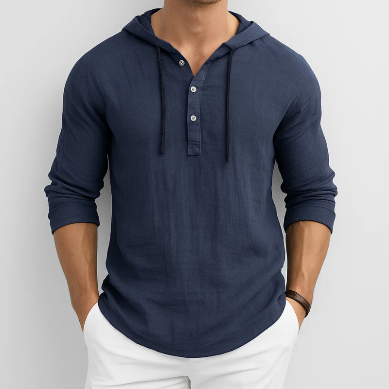 Men's casual hoodie shirt with a relaxed fit, providing ultimate comfort for spring and summer everyday wear.