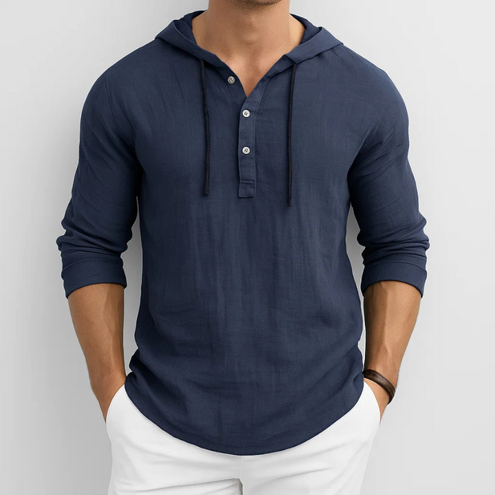 Men's casual hoodie shirt with a relaxed fit, providing ultimate comfort for spring and summer everyday wear.