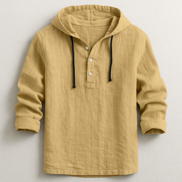 Lightweight men's pullover hoodie shirt, perfect for effortless spring and summer style.