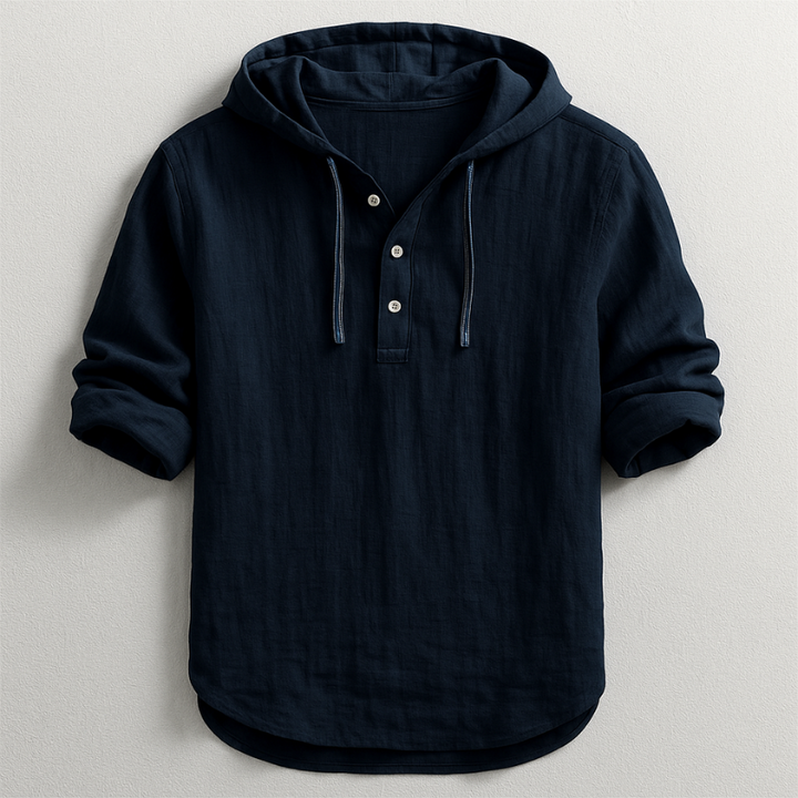Versatile men's relaxed fit hoodie shirt. A lightweight, long-sleeve pullover for everyday comfort.