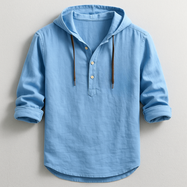 Men's relaxed fit hoodie shirt. Lightweight pullover for ultimate all-day comfort, casual spring & summer everyday wear.