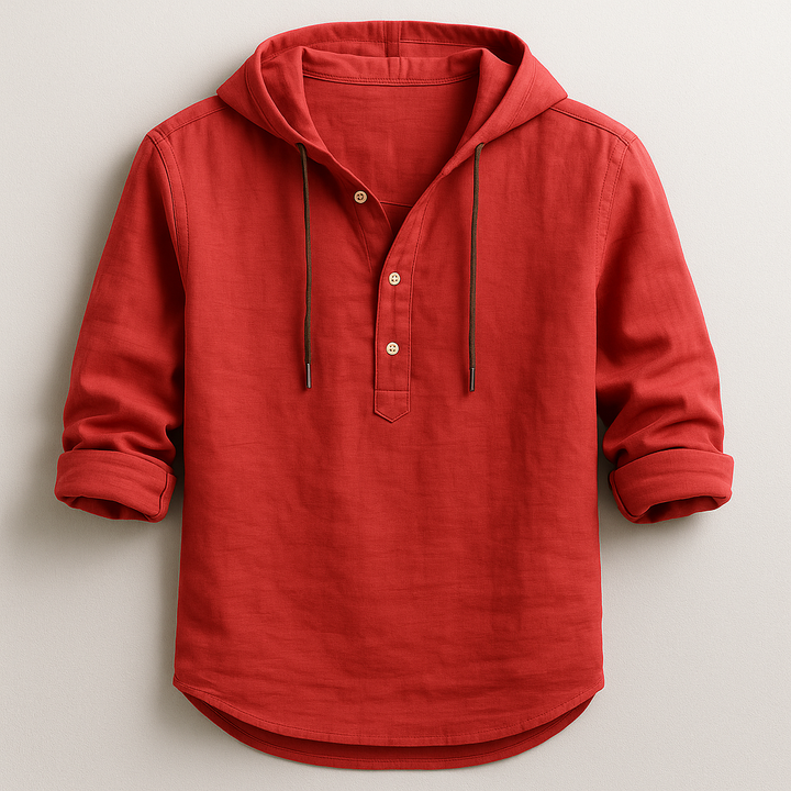 Everyday men's hoodie shirt, relaxed fit. A lightweight, comfortable long-sleeve pullover, great for casual spring style.
