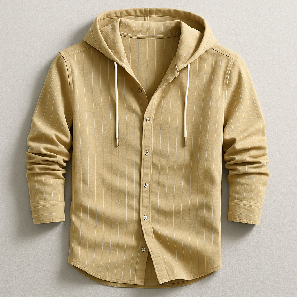 Lightweight men's hoodie shirt, relaxed fit for summer/spring fashion. Comfortable, breathable casual top.