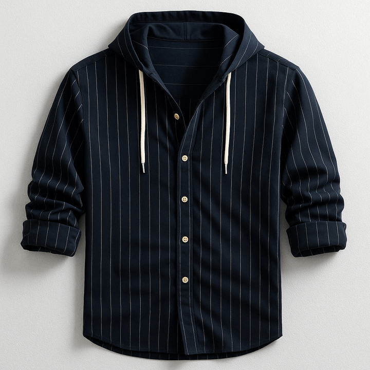 Men's casual relaxed fit hoodie shirt. Lightweight and breathable, this top is perfect for men's spring fashion.