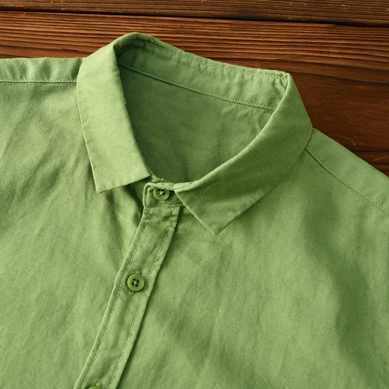 Men's fashion long sleeve button-down shirt, relaxed fit, lightweight, perfect for warm weather apparel.