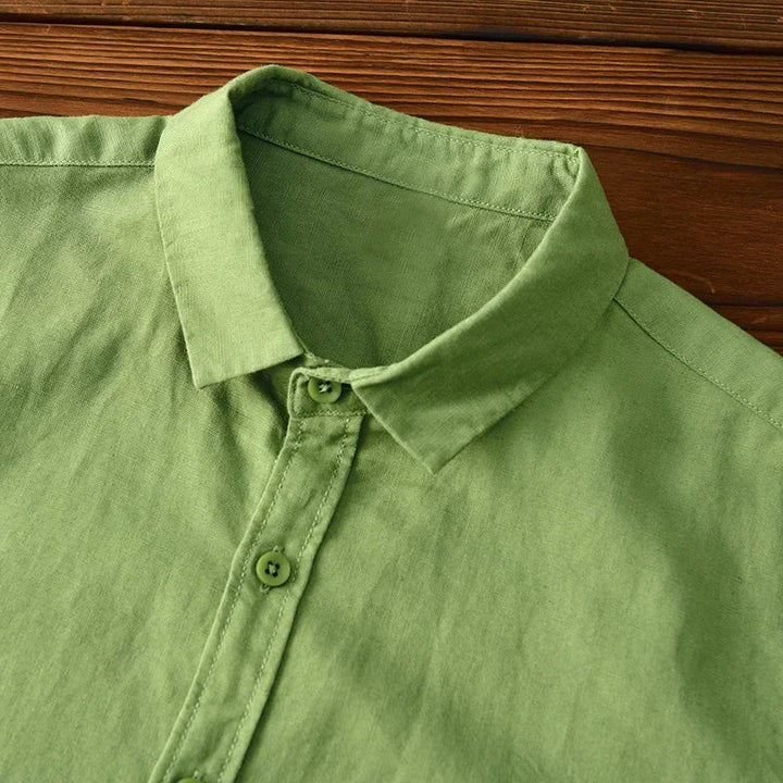 Men's fashion long sleeve button-down shirt, relaxed fit, lightweight, perfect for warm weather apparel.